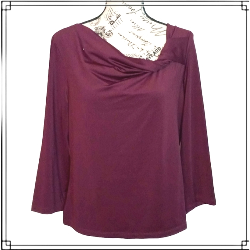 Vintage Lucy Pereda Plum Twist Knot Top Size XL
